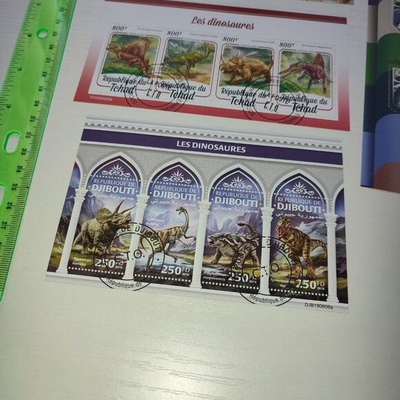 Dinosaurs Lot 4 Stamp Mini Sheets Prehistoric Fauna Collectible Art Frame Craft - Picture 4 of 7